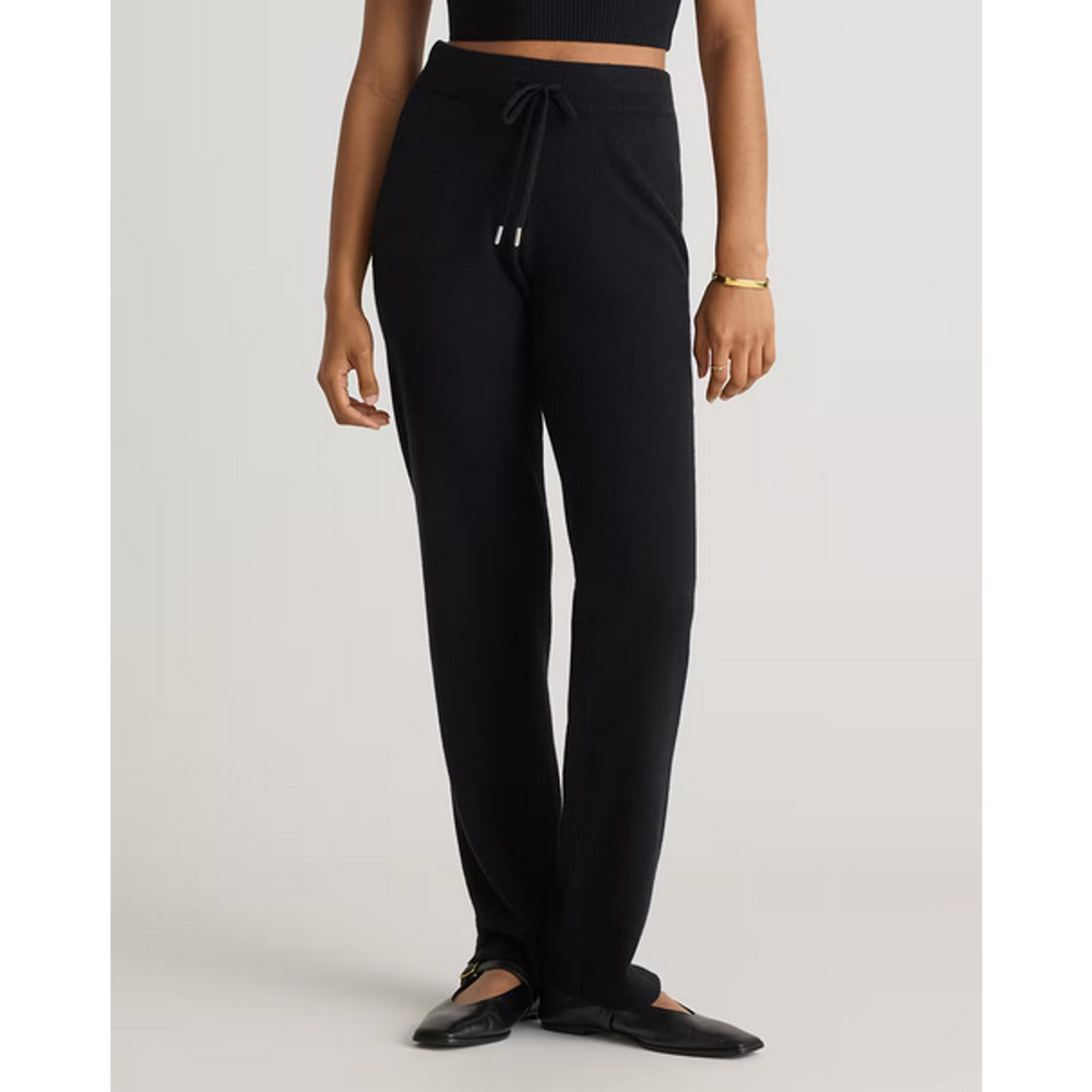 Quince Cashmere Straight Leg Pants Black XS NWT